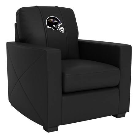 Dreamseat Silver Club Chair with Baltimore Ravens Helmet Logo XZ7759002CHCDBK-PSNFL20012